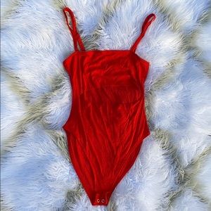 Red Cut out bodysuit